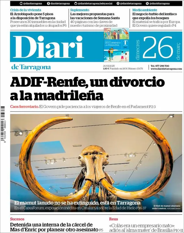 Cop d'ull als diaris d'aquest dimecres 26 de març