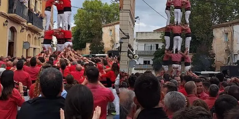Les dues colles vallenques s’acomiaden amb castells de 8