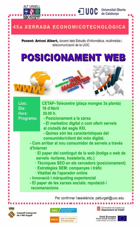 Xerrada sobre posicionament web al CETAP-Telecentre de l'Alt Urgell