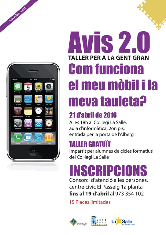 Taller gratuït per a la gent gran per aprendre com funciona un 'smartphone' o una tauleta