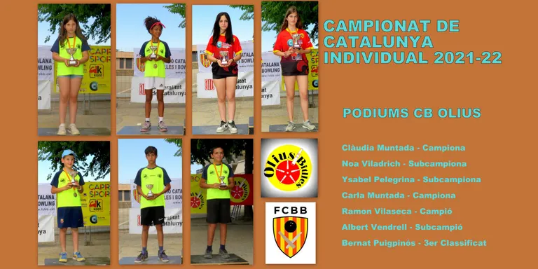 El Bitlles Olius s'enduu 7 podis al Campionat de Catalunya individual de bitlles catalanes