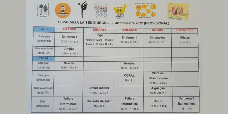 Darrers dies per inscriure's a les activitats de tardor de l'Esplai de la Gent Gran de la Seu d'Urgell