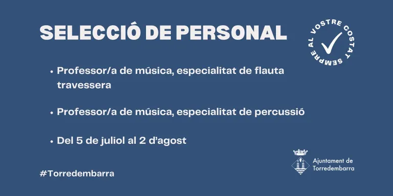 Darrers dies per a optar al procés de selecció de dues places a l'Escola Municipal de Música