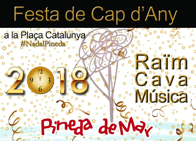 Pineda donarà la benviguda al 2018 amb les 12 campanades, música, raïm i cava