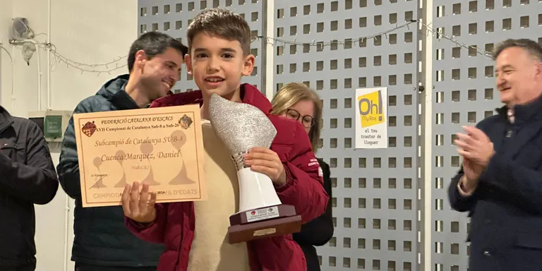 El vallenc Daniel Cuenca es proclama sotscampió de Catalunya sub-8 d’escacs