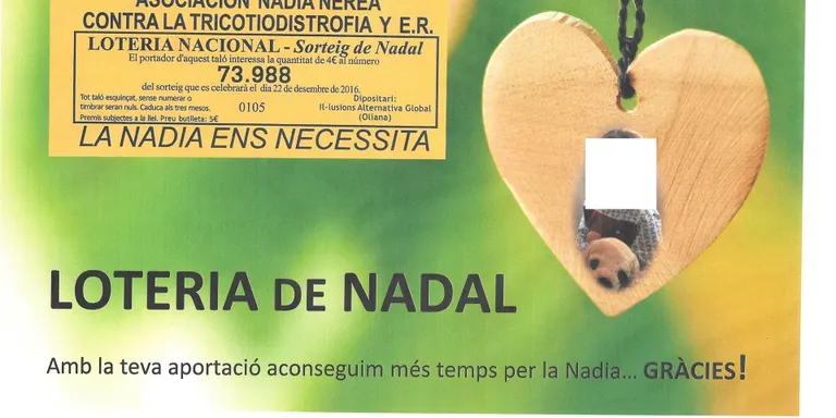 Intervenen els donatius de la Loteria de Nadal de l'Associació Nadia Nerea