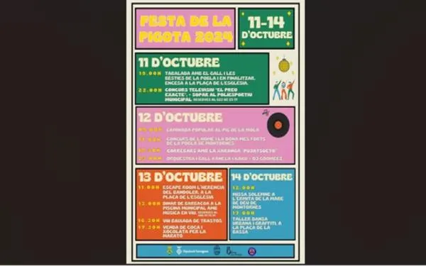 La Pobla de Montornès celebrarà la Festa de la Pigota de l'11 al 14 d'octubre