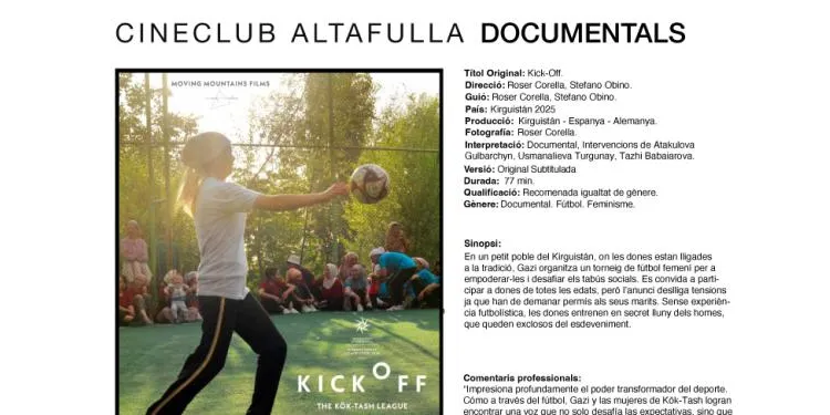 El Cineclub Altafulla Link projecta aquest divendres el documental ‘Kick-Off’