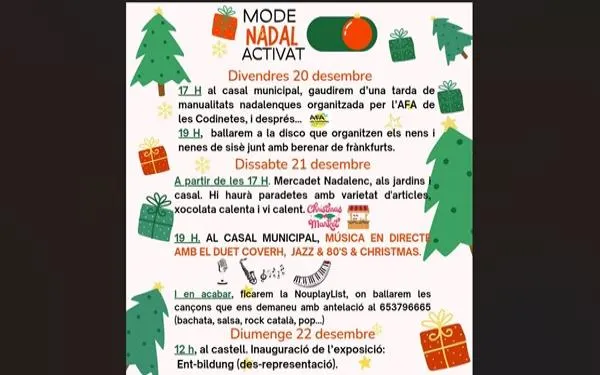 La Nou de Gaià anticipa Nadal amb un seguit d'activitats entre divendres i diumenge