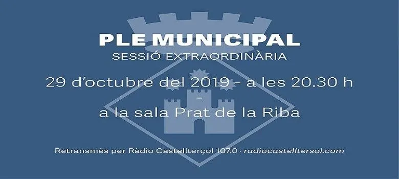 Dimarts 29, segueix el ple de l’Ajuntament en directe!