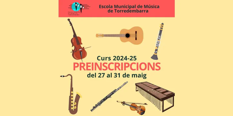 Aquest dilluns s'obren les preinscripcions a l'Escola Municipal de Música