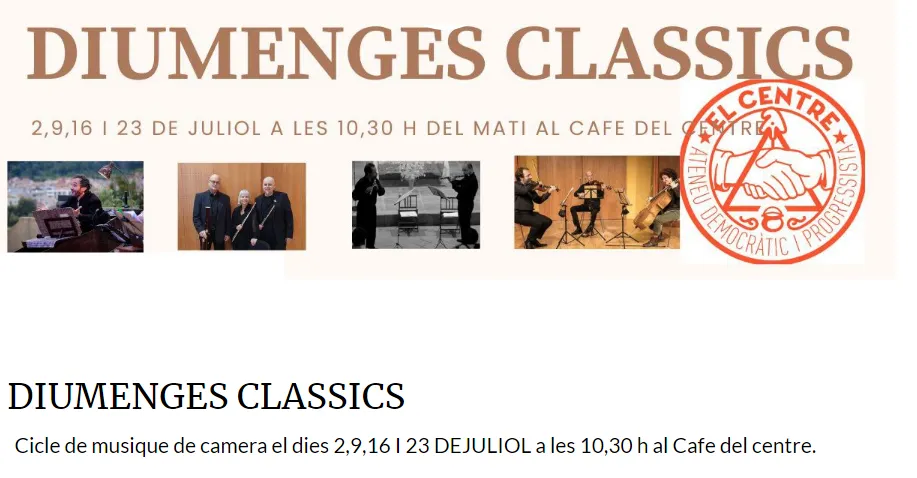 L’ateneu el Centre estrenarà al juliol un cicle de matinals de música clàssica