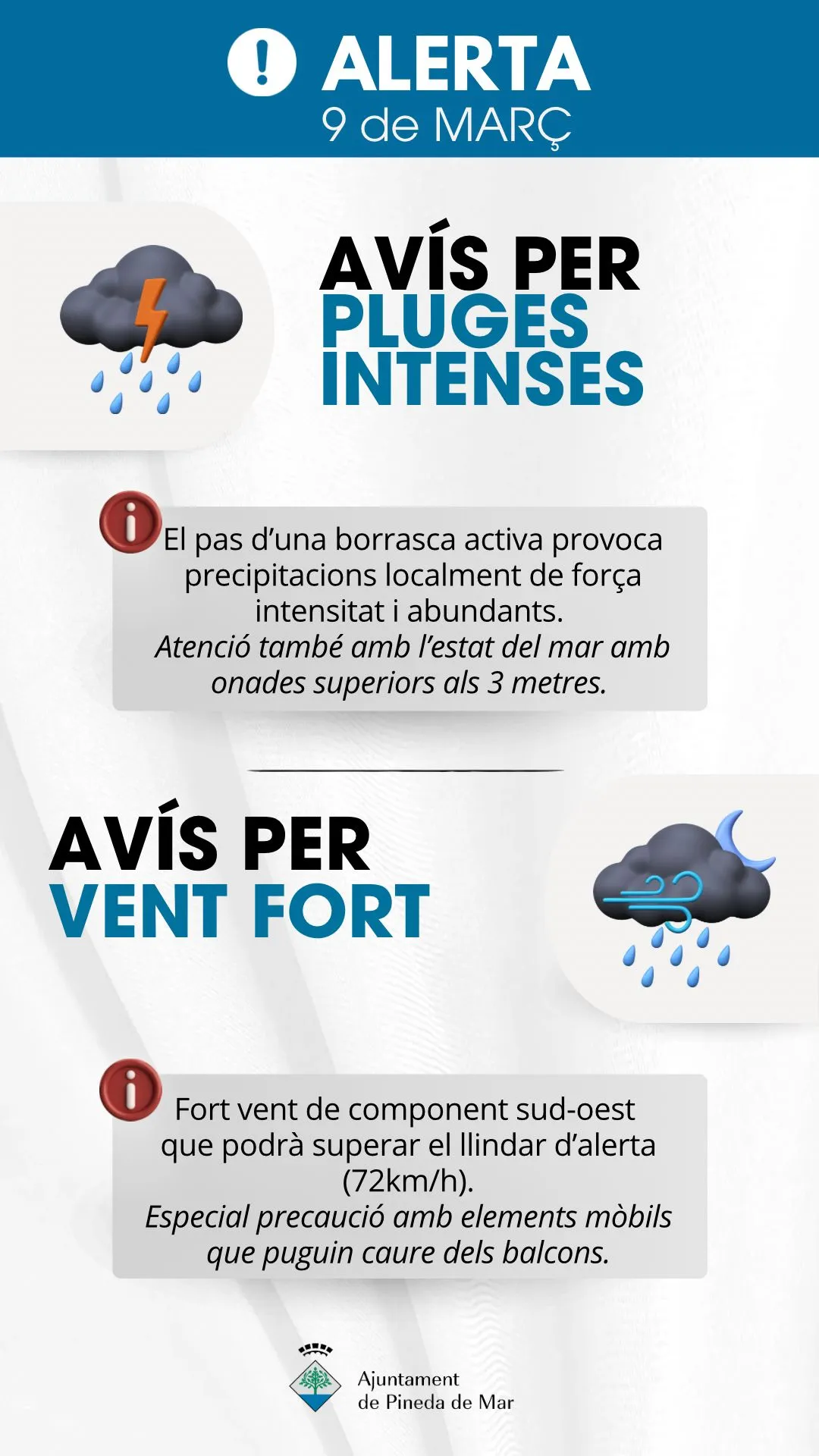 Dissabte amb fort temporal marítim