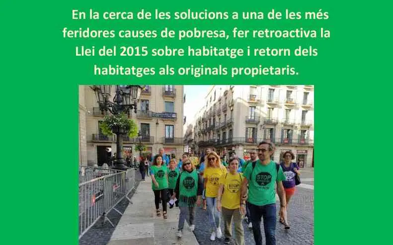 La PAH Stop Desnonaments envia al Parlament un escrit per demanar solucions
