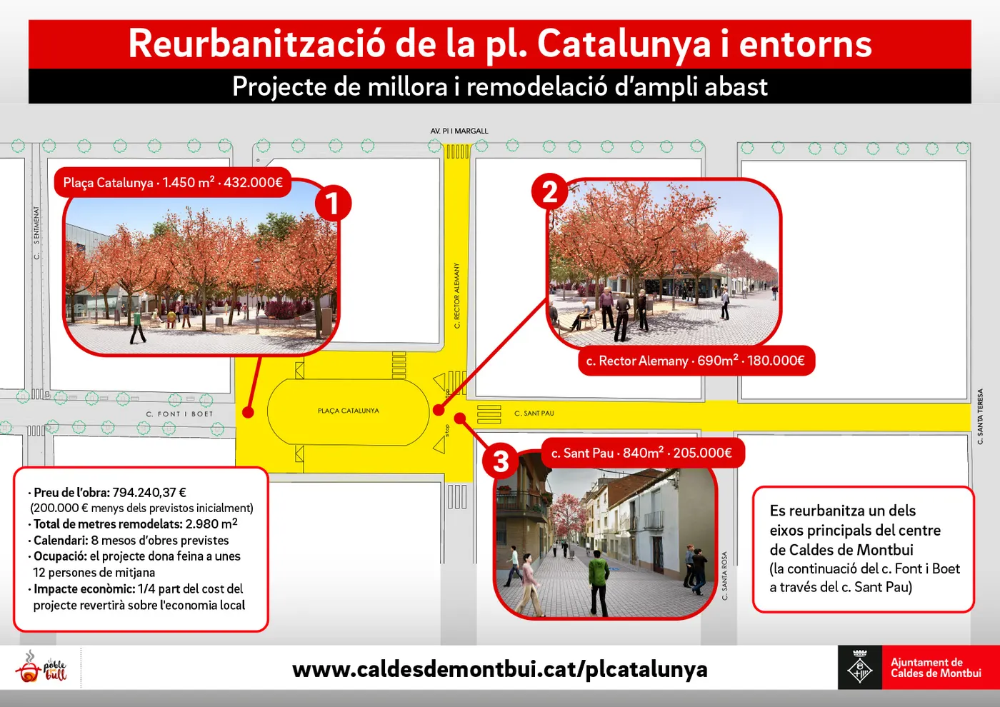 L’Ajuntament remodelarà la plaça de Catalunya i els carrers del voltant per millorar-ne l’accessibilitat i endreçar la circulació de trànsit
