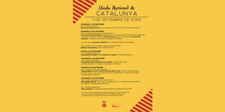 Constantí celebrarà la Diada Nacional de Catalunya amb actes tradicionals i culturals