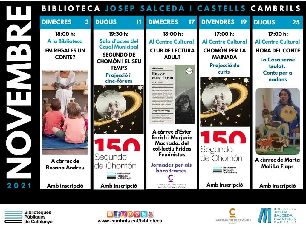 La Biblioteca Josep Salceda i Castells celebra cinc activitats aquest novembre