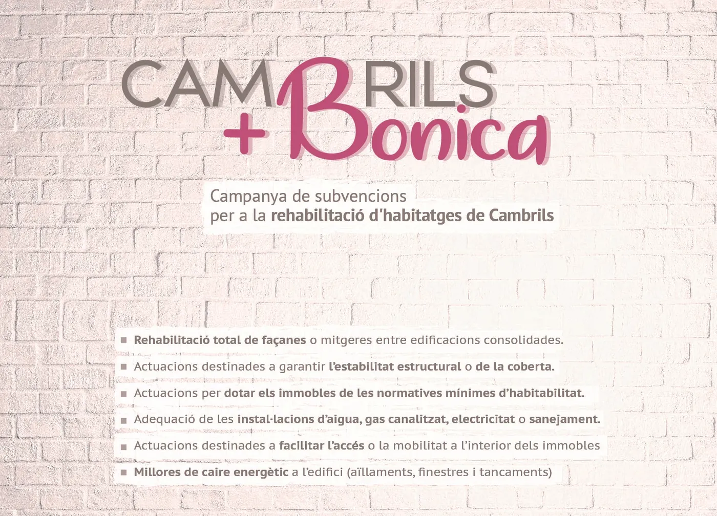 L’Ajuntament de Cambrils inicia una campanya de subvencions per a la rehabilitació d’habitatges