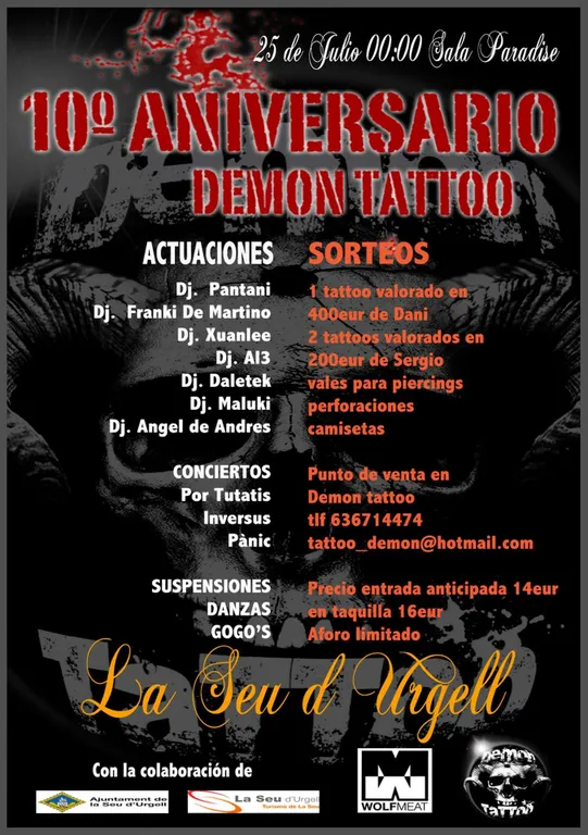 Demon Tatoo celebra el seu 10è aniversari amb una festa