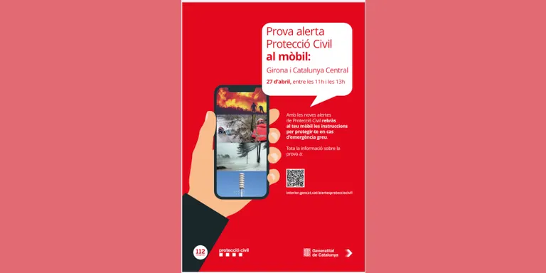 La prova del sistema d'alertes al mòbil de Protecció Civil arriba dijous al Solsonès