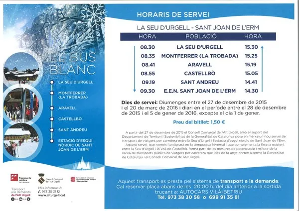 Es posa en marxa el Bus Blanc a Sant Joan de l'Erm