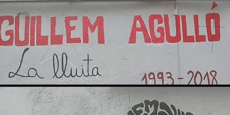 Guixen el mural en homenatge a Guillem Agulló dos dies després de pintar-se