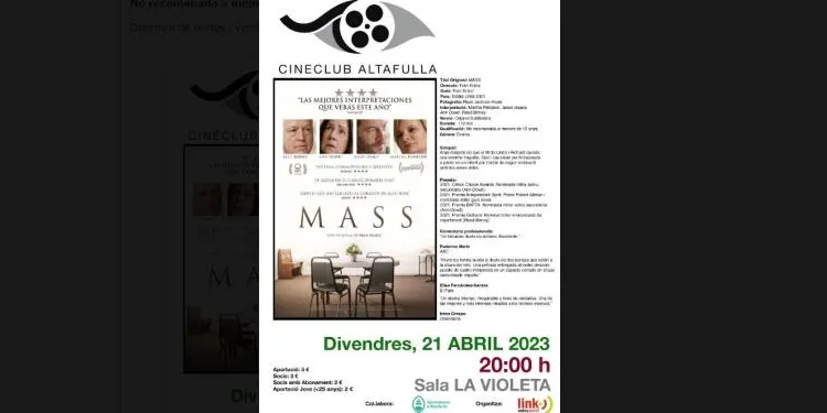 El Cineclub Altafulla Link projecta aquest divendres 'Mass', "una de les millors pel·lícules de l'any passat"