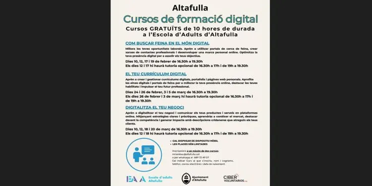 L’Escola d’Adults d’Altafulla ofereix formació gratuïta en habilitats digitals per a l’àmbit laboral