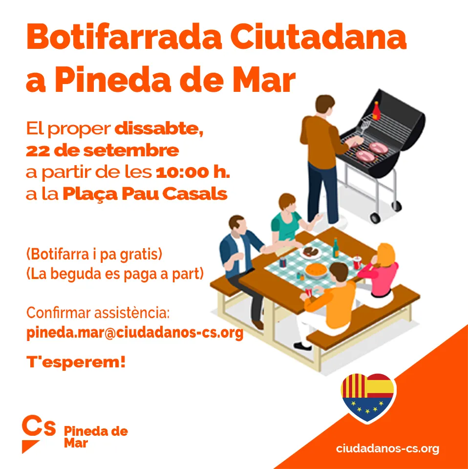 C's organitza una botifarrada aquest dissabte a la Plaça de Pau Casals