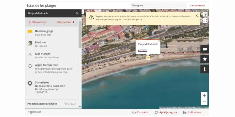 Mor ofegat un home a la platja del Miracle de Tarragona
