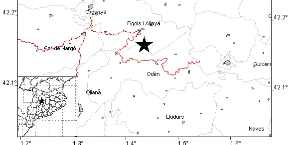 Terratrèmol de magnitud 2,5 a Fígols i Alinyà