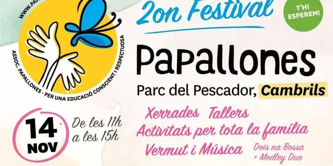 El Parc del Pescador acollirà dissabte 14 de novembre el segon festival Papallones