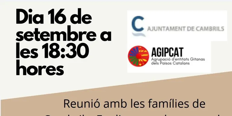 L’AGIPCAT i l’Ajuntament explicaran a les famílies gitanes el protocol Covid a les escoles