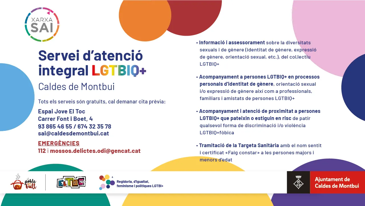 El SAI ofereix un espai d’acompanyament i atenció a les persones LGTBIQ+