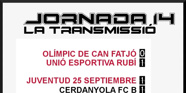 A PEU DE CAMP - JORNADA 14 diumenge