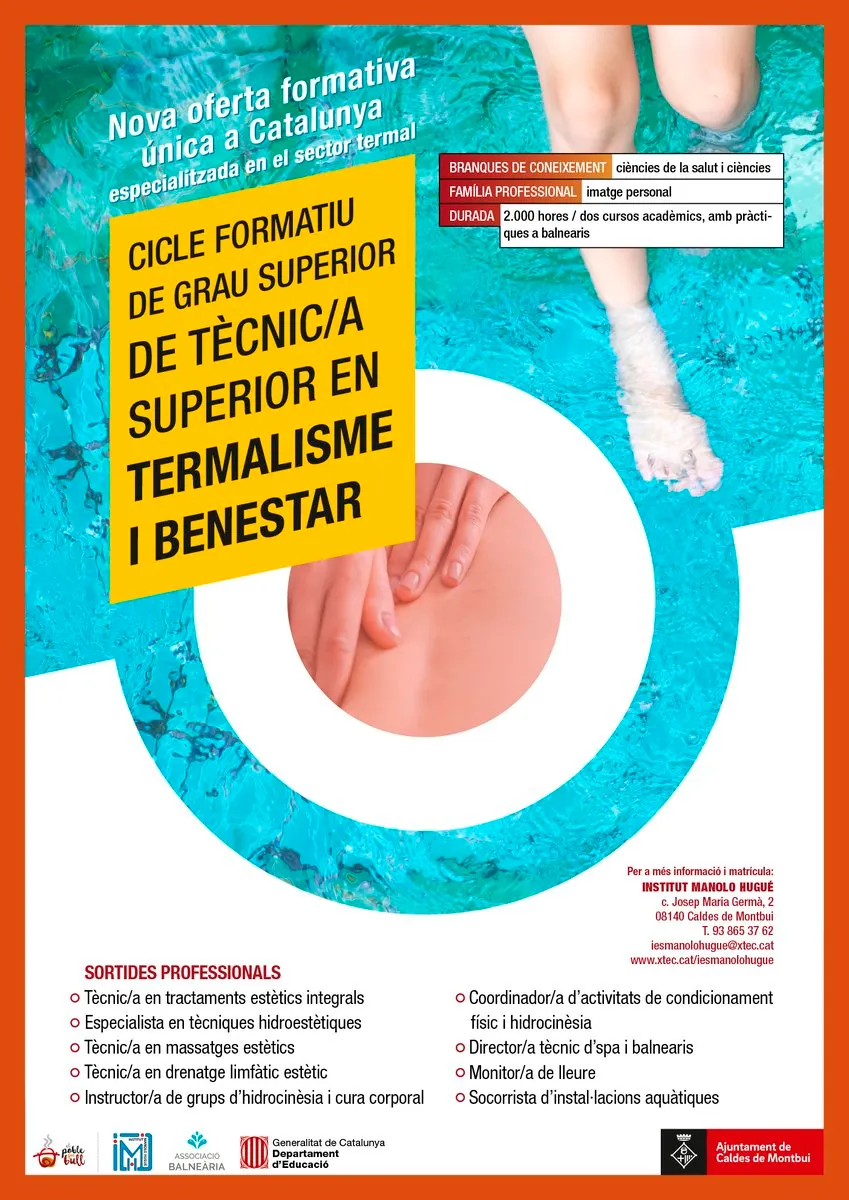L'Ajuntament destinarà 5.000 euros a beques pel nou cicle de Termalisme i Benestar