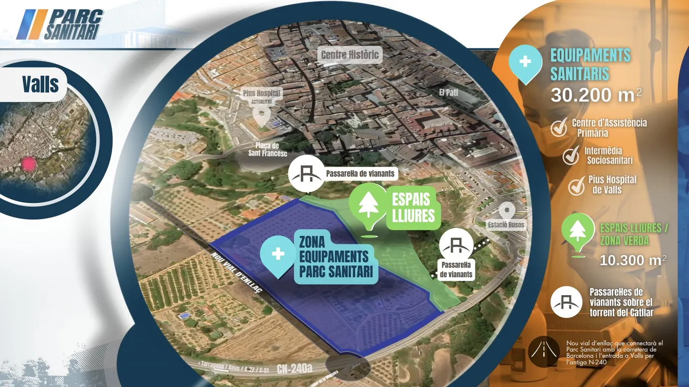 Valls projecta el futur Parc Sanitari a la zona sud-est de la ciutat
