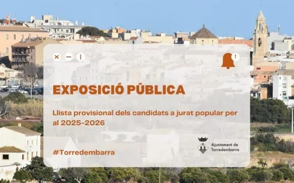 L'Ajuntament de Torredembarra publica una llista provisional de candidats a jurat popular