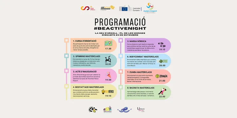 La Seu d'Urgell celebra la BeActive Night, una vetllada d'activitats esportives gratuïtes i a l'aire lliure