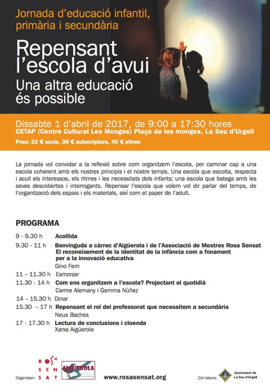 La Seu acollirà la primera Jornada Pedagògica d'educació infantil, primària i secundària