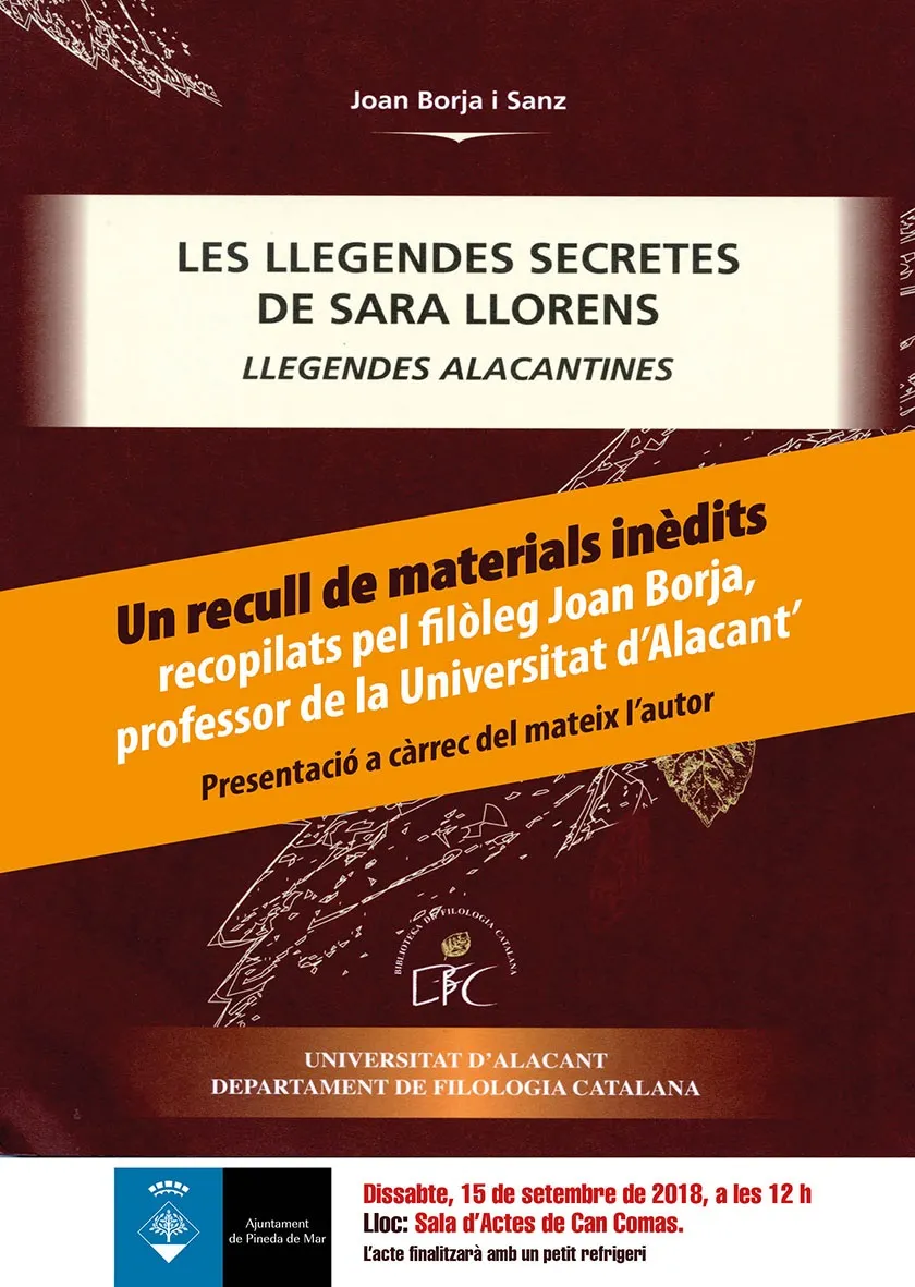 Dissabte es presenta a Pineda un llibre de llegendes inèdites de Sara Llorens