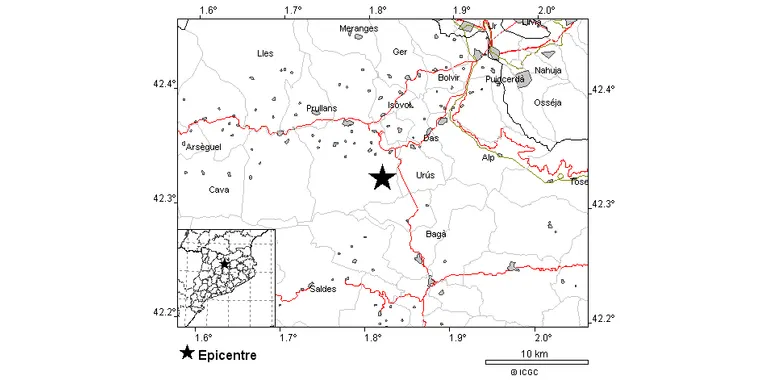 Terratrèmol de magnitud 2,3 a la Cerdanya
