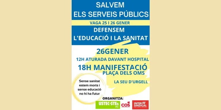 Actes reivindicatius a la Seu d'Urgell amb motiu de la vaga en educació i sanitat