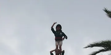 Els Castellers de Caldes han aconseguit el primer pilar de 5 de la temporada