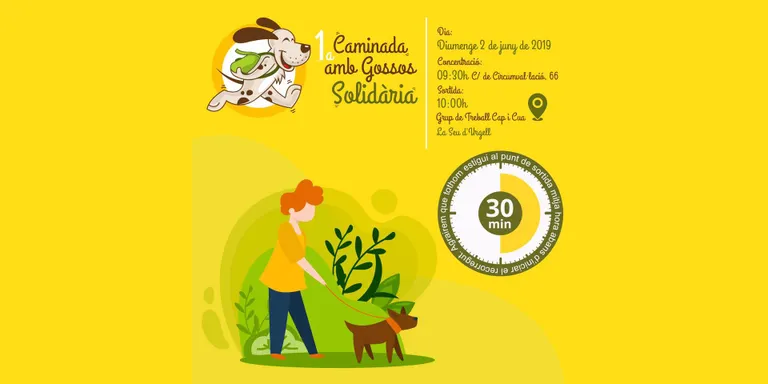 Primera Caminada amb Gossos Solidària a la Seu