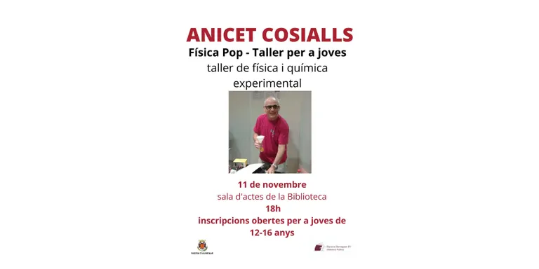 Aquest divendres vinent se celebrarà el Taller de ciència "Física Pop" a càrrec del professor Anicet Cosialls a la Biblioteca Ramon Berenguer IV d'Almenar.