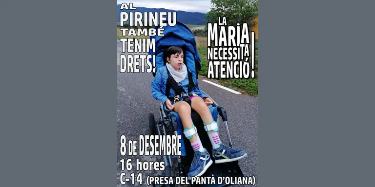 Concentració aquest dimecres a la C-14, a Peramola, per reclamar solucions per a una nena amb necessitats especials