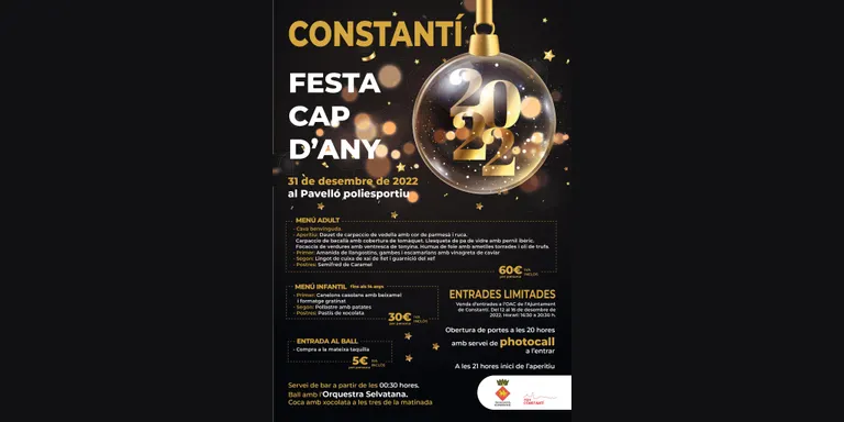 Es posen a la venda les entrades per al sopar i revetlla de cap d’any