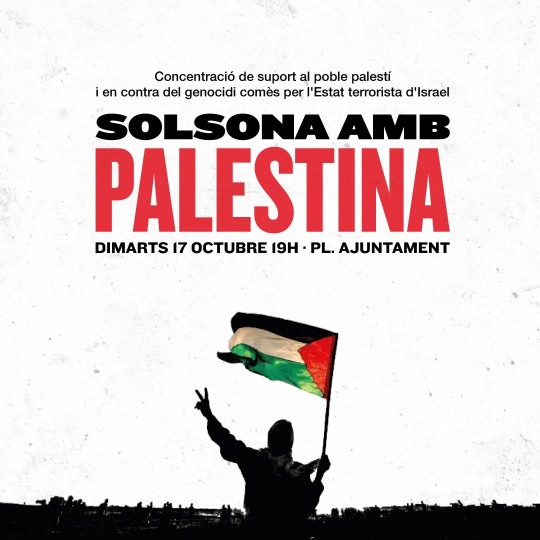 <strong>Entitats solsonines organitzen una concentració de suport a Palestina</strong>