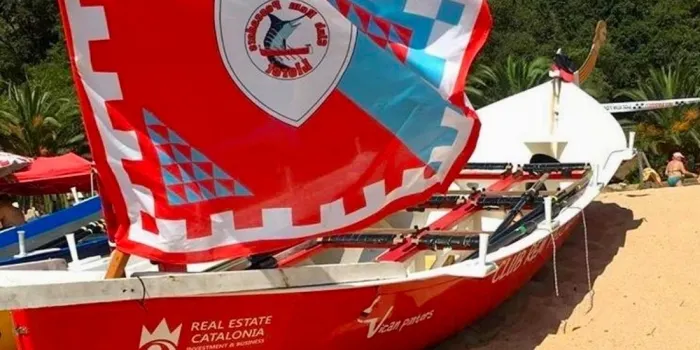 El veterà masculí Club de Rem acaba tercer a la segona regata de la Lliga Catalana de Llaguts